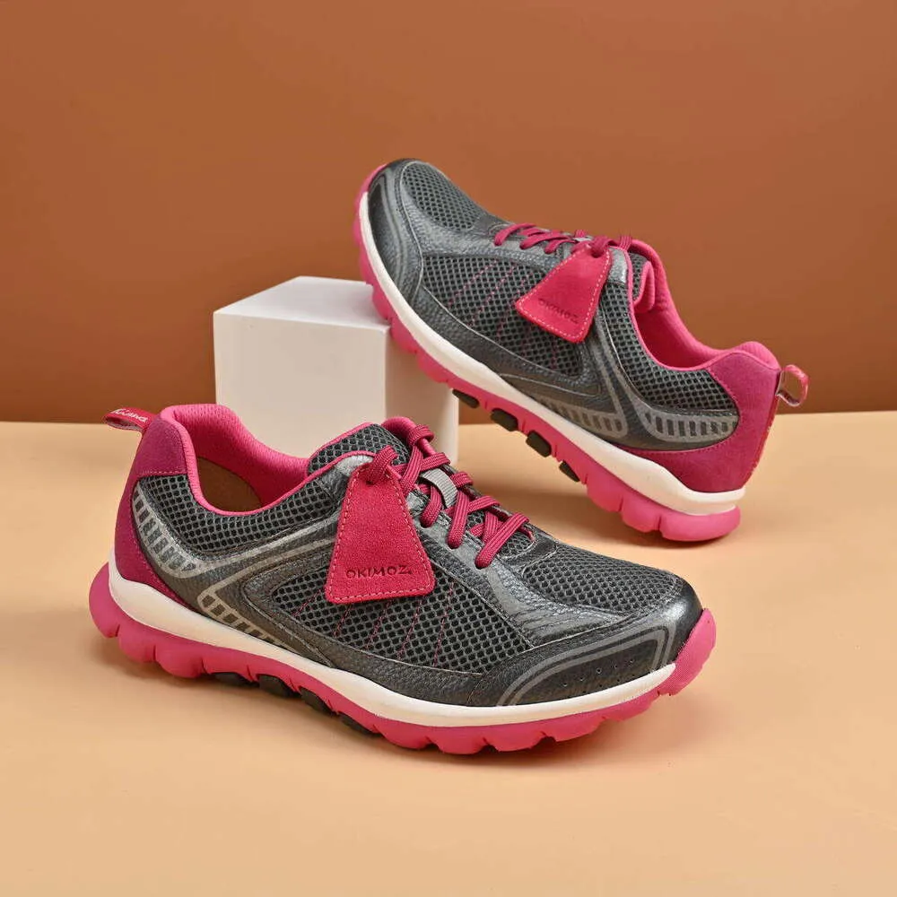 Zapatillas deportivas casuales de diseño para mujer OKIMOZ, ligeras y transpirables, con detalles en gris y rosa, tallas grandes._voghion.com