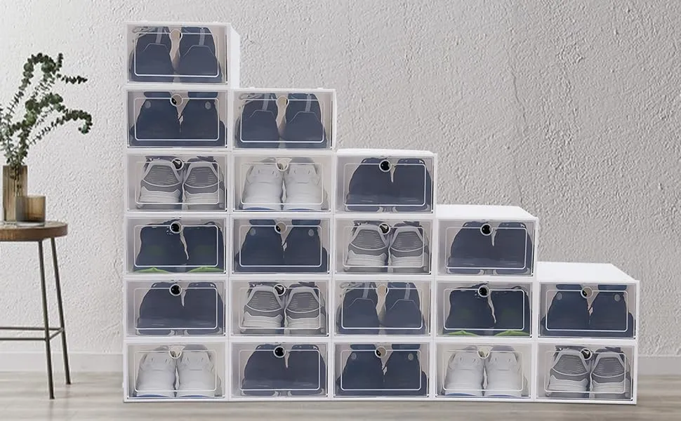 Clear Stackable Shoe Boxes 20 Pack Plastic Shoe... From ...