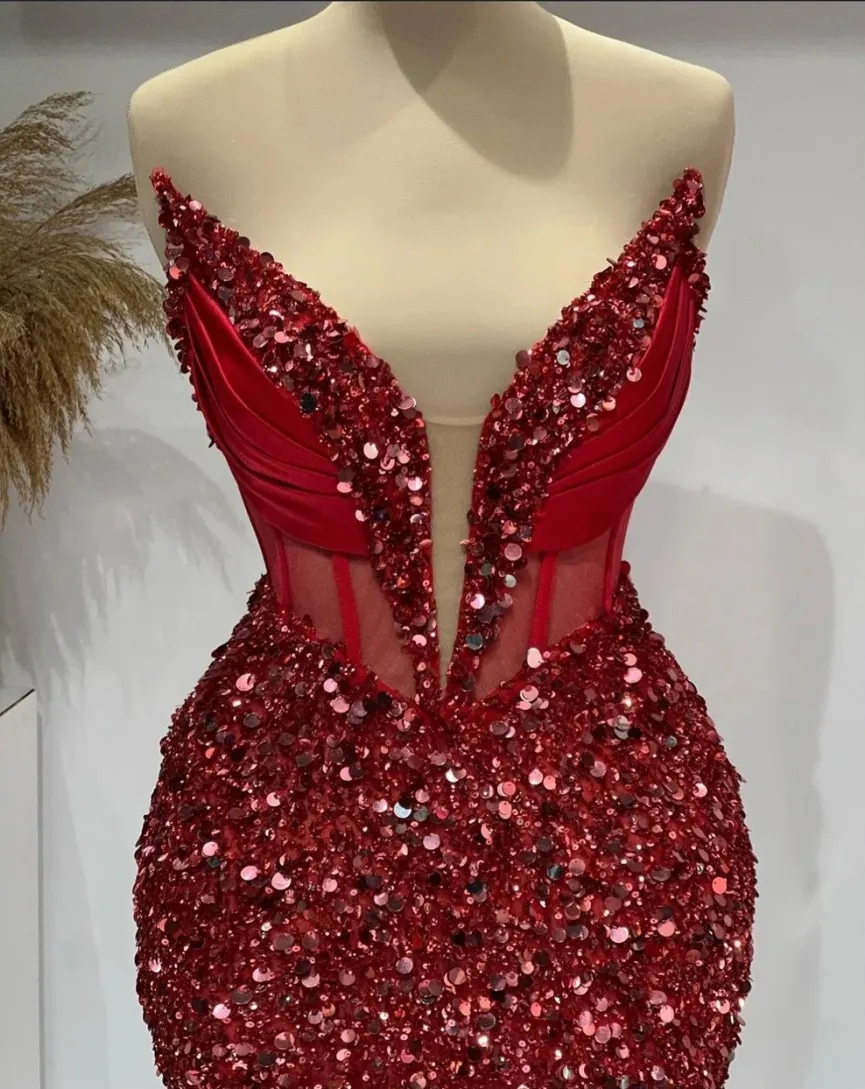 burgundy and silver prom dresses Burgundy Sequin Mermaid Silver Beaded Court Trian Prom Dresses