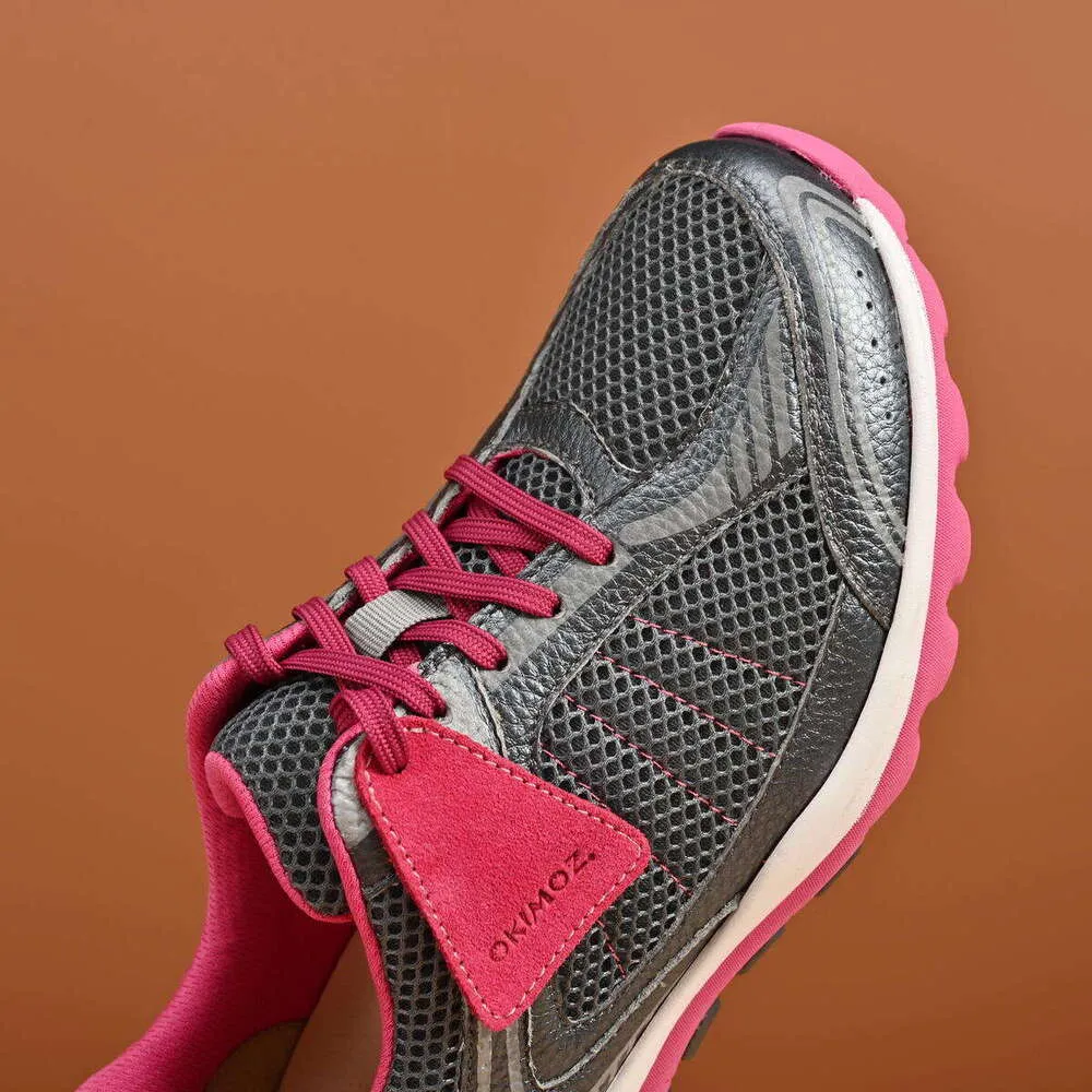 Zapatillas deportivas casuales de diseño para mujer OKIMOZ, ligeras y transpirables, con detalles en gris y rosa, tallas grandes._voghion.com
