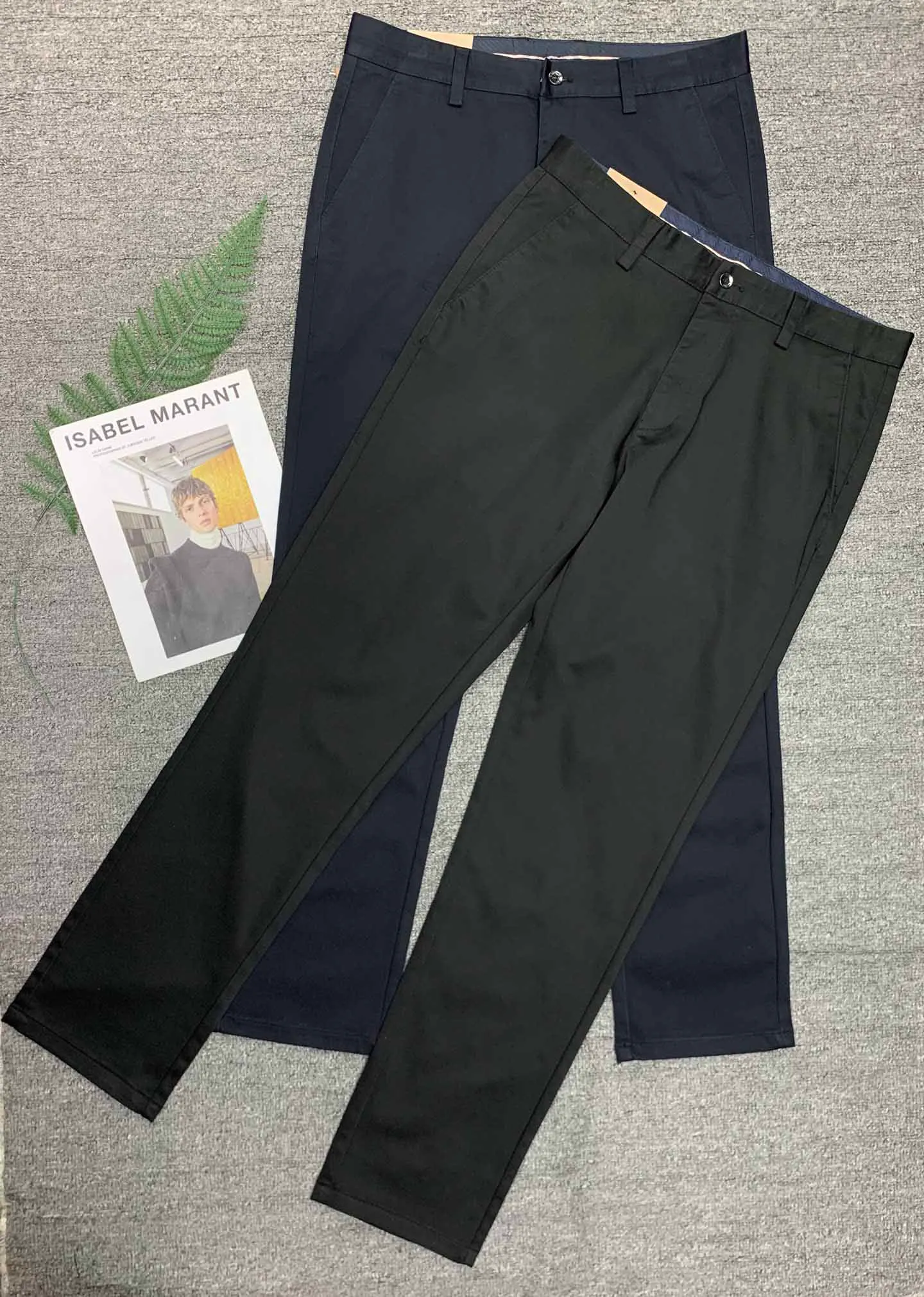 mens designer dress pants Men's Designer Wool Pleated Wide Leg Dress Pants Blue And Brown Plaid size : 28 Unfinished bottom main image 1