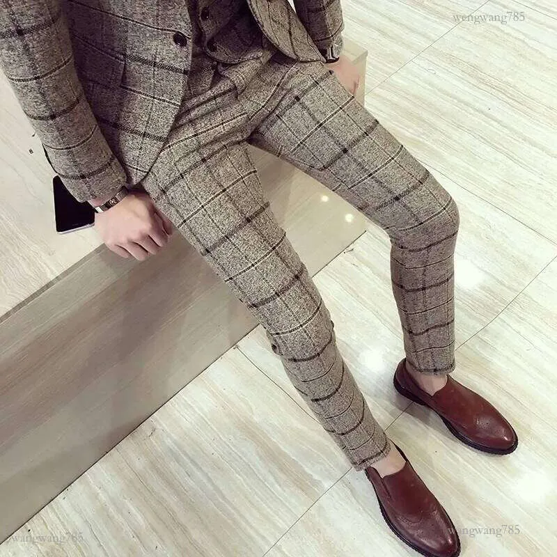 Plaid Trousers For Men, Slim Fit Plaid Dress Pants: Stylish Mens