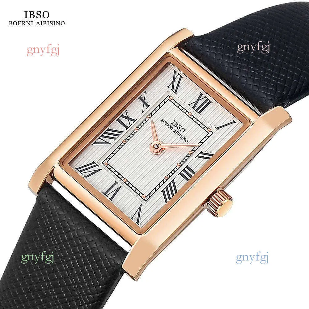 Save Big on Bulk IBSO Ultra Thin Slim Women Watches Japanese Movement Y120  Rectangle Dial Genuine Leather Strap 30m Waterproof Women's Gift Best