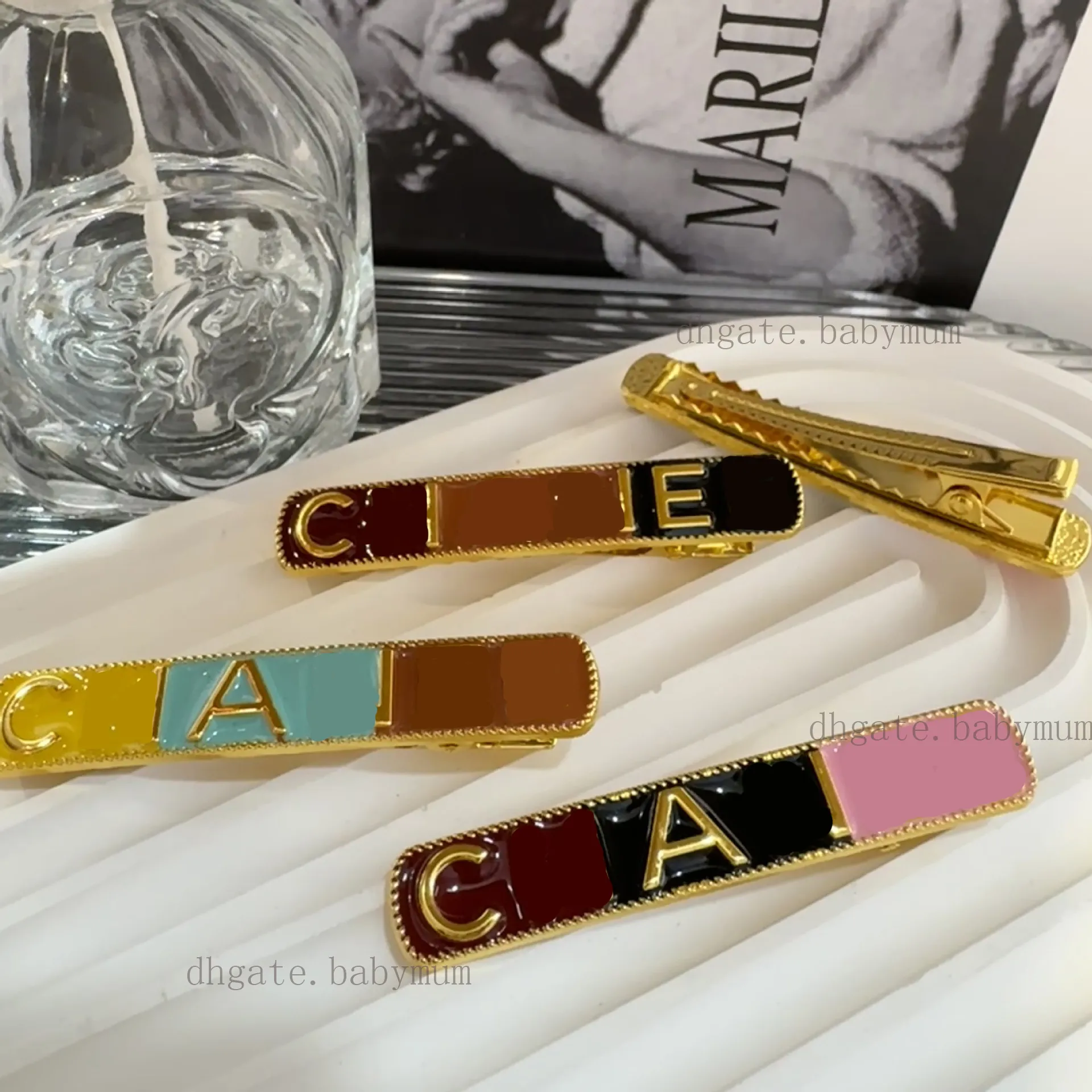 Designer Hair Clips CC   Classic Vintage Letter Hair... 