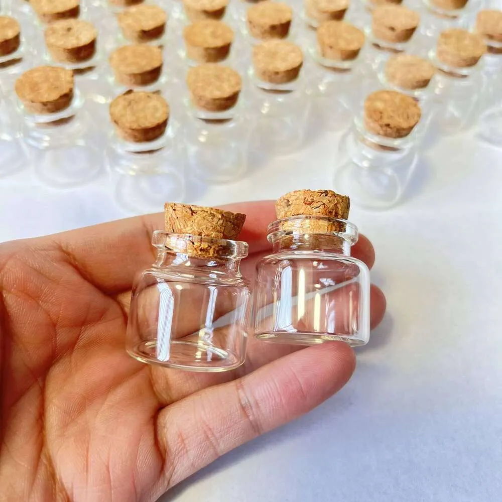 Lot De 100 Flacons En Verre 10 Ml Avec Bouchon Liège - Clairs, Neufs, Pour échantillons