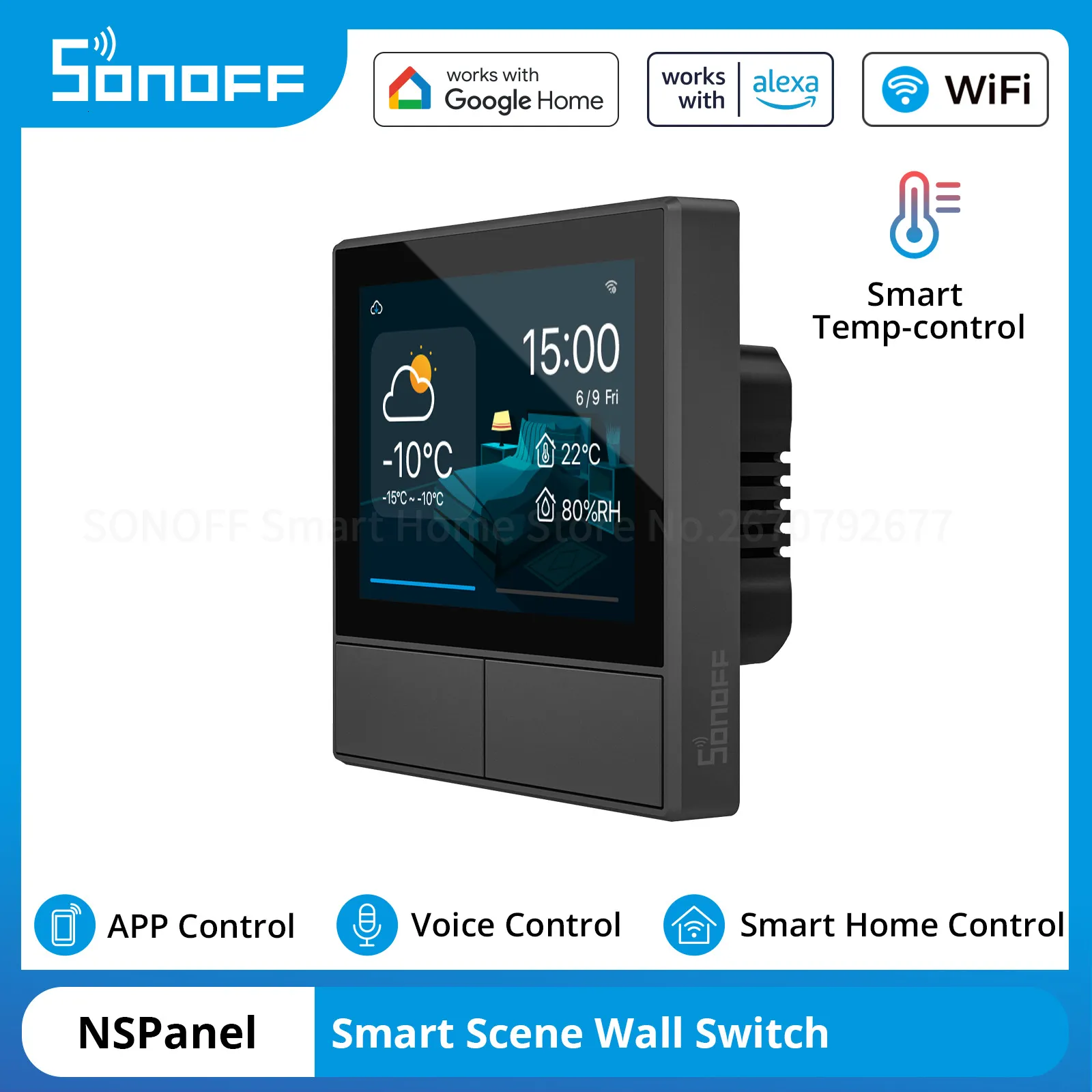SONOFF SONOFF NSPanel WiFi Smart Thermostat Wall Switch EU US Temperature Display All-in-One Remote Controller With Alexa Google Home - Foto 6