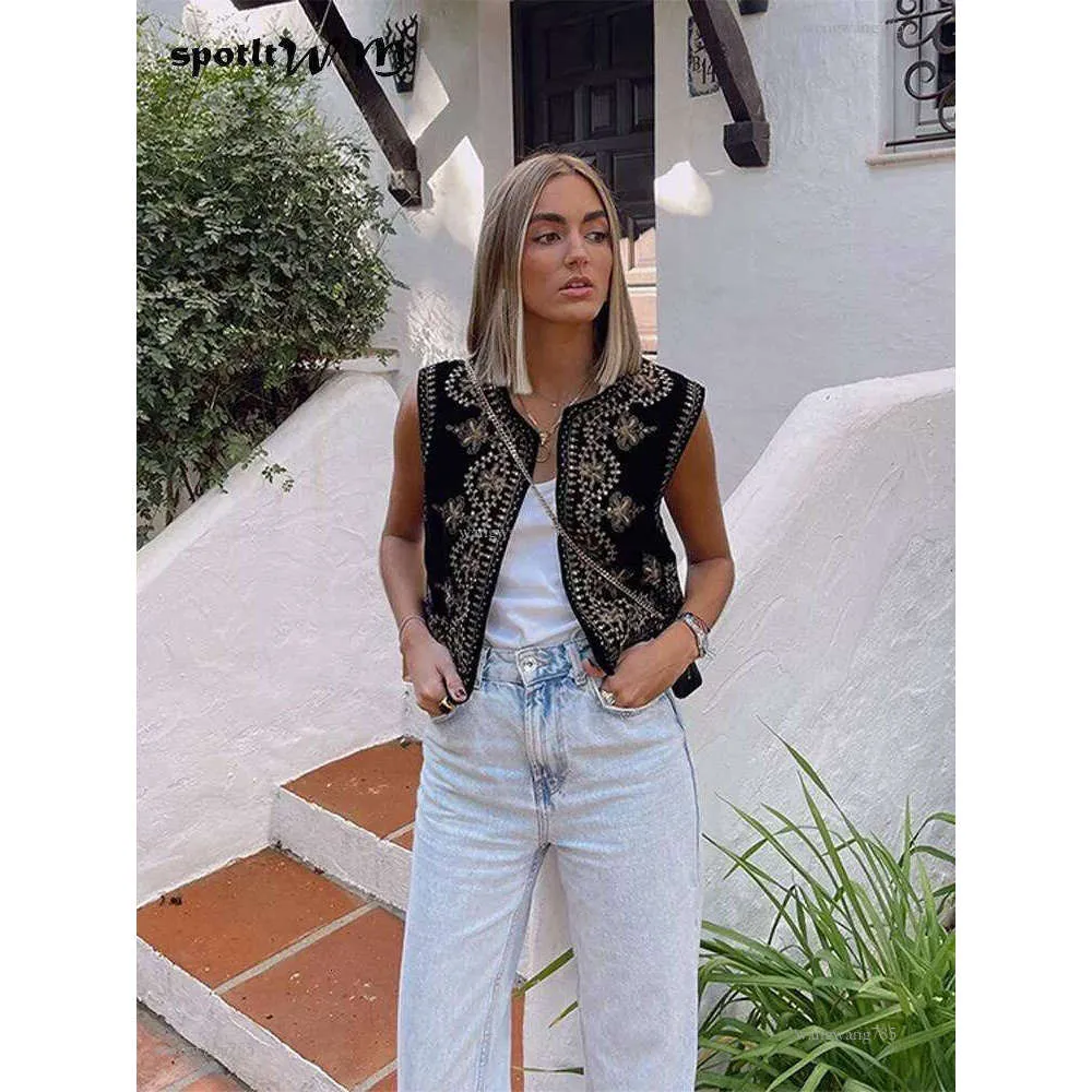 Economize muito em Mulheres S Coletes Coletes Coletes De Primavera  Femininos, Colete De Veludo Vintage Com Lantejoulas De Bordado Floral Top  Sem ..., image size:1000x1000