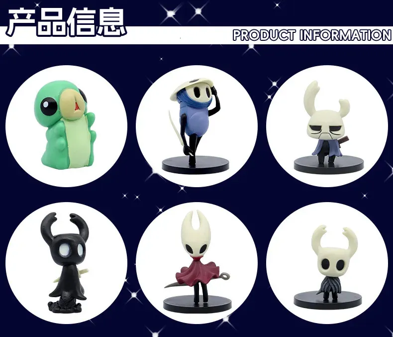 LJWW Figura coleccionable de personaje Hollow-Knight de 5.9 in/6.5 pulgadas, figura de acción popular, un regalo para fanáticos y amigos (protagonista estático