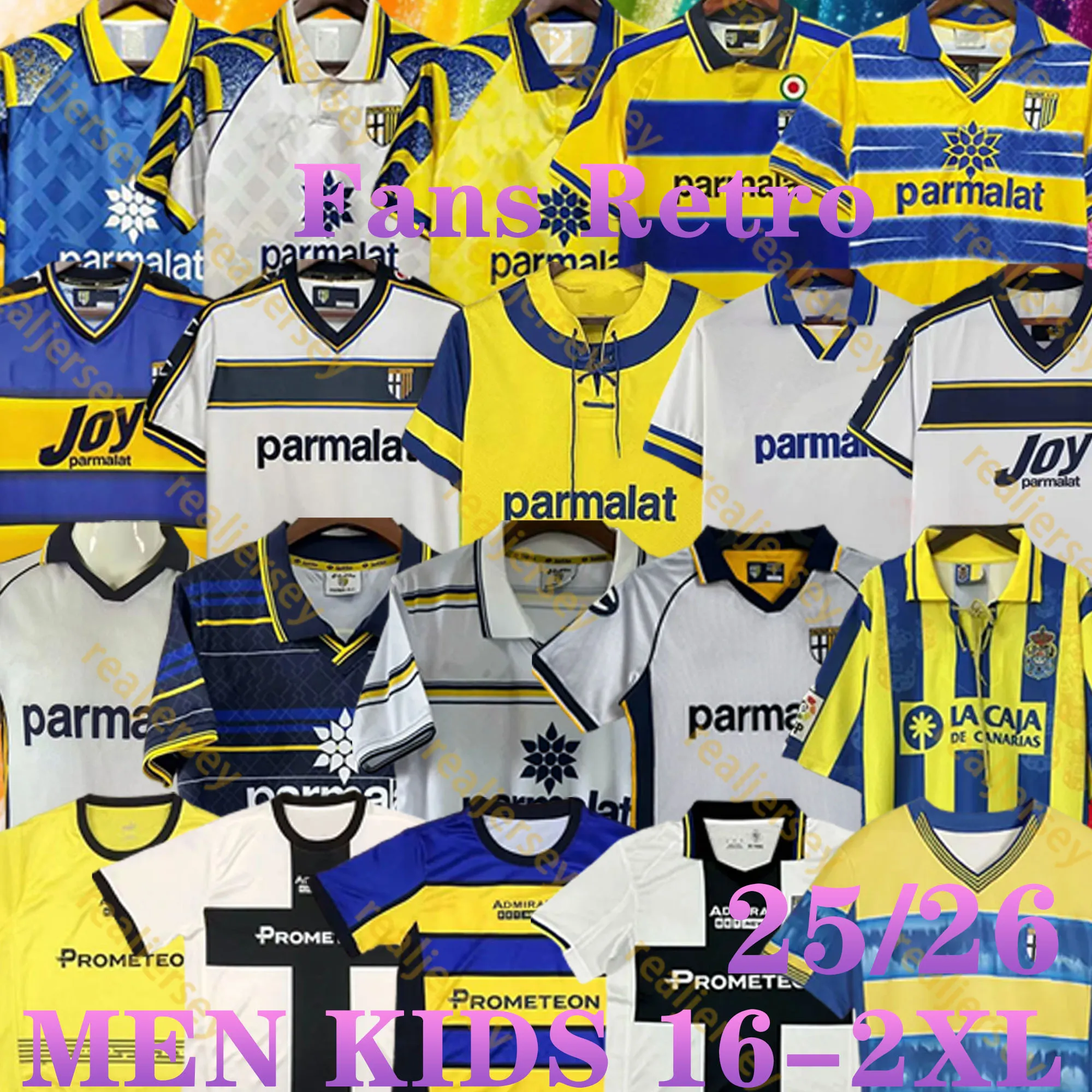 95 97 98 99 00 Parma Retro Soccer Jersey 01 02 03 CANNAVARO BAGGIO