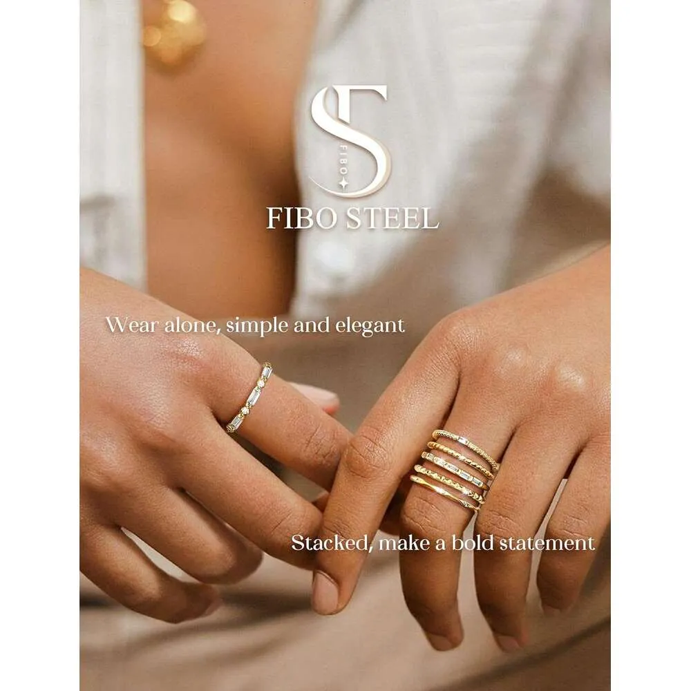 Set Of 3 Dainty Gold Stackable Rings With Cubic Zirconia Stones_voghion.com