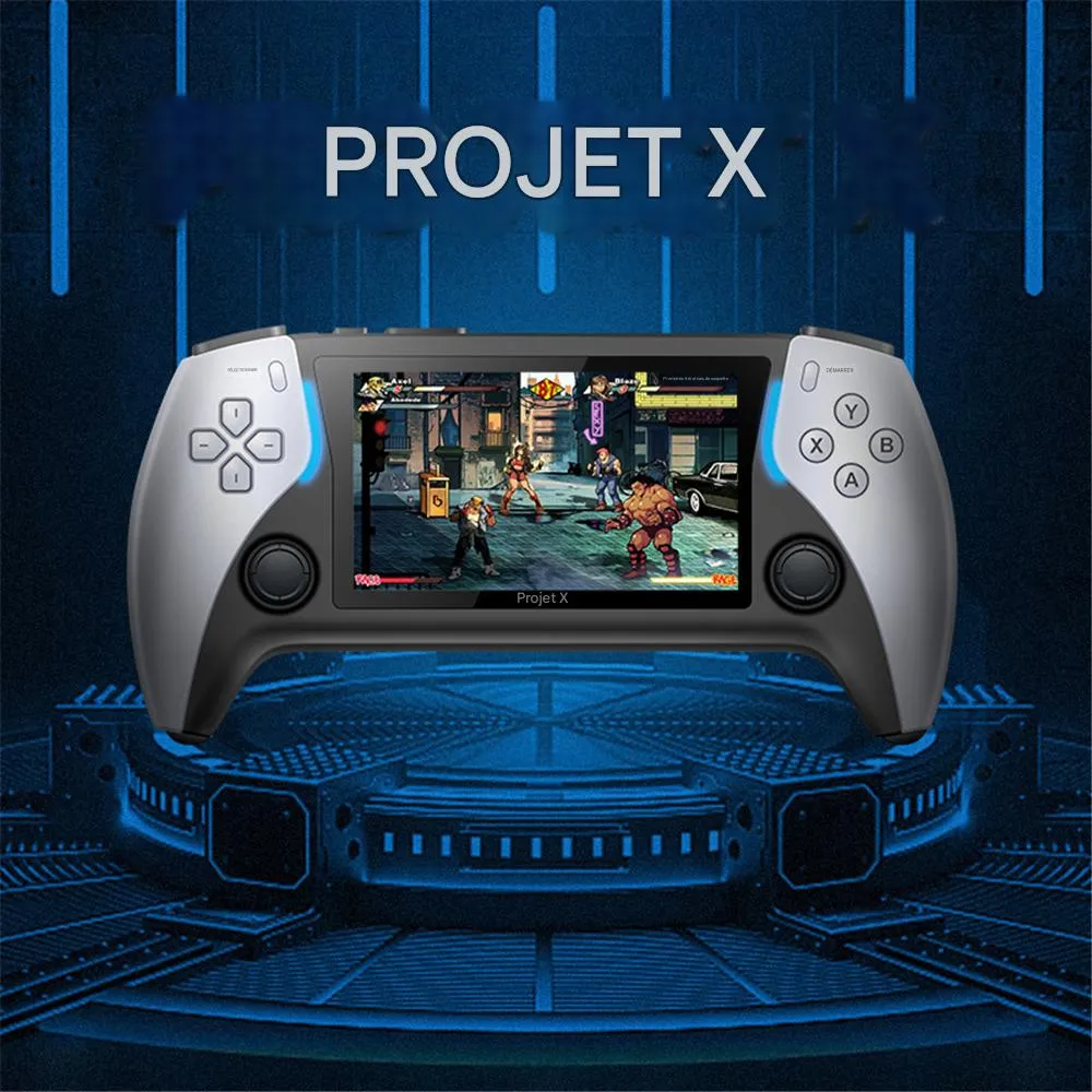 Console Portable Rétro Project X - 8000 Jeux Pré-installés - Écran IPS 4.3" - Émulation PS1, GBA, Etc. - FR