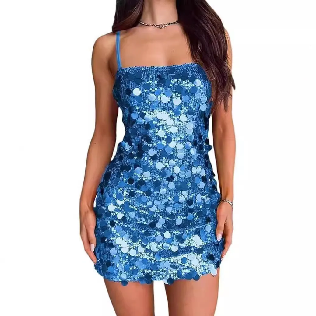 open lace back dress After Party Sparkle Sequin Mini Dress