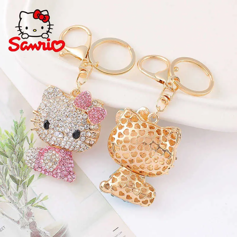 Cute Keychain With Crystal Accent, Metal Backpack Pendant, And Key Ring ...