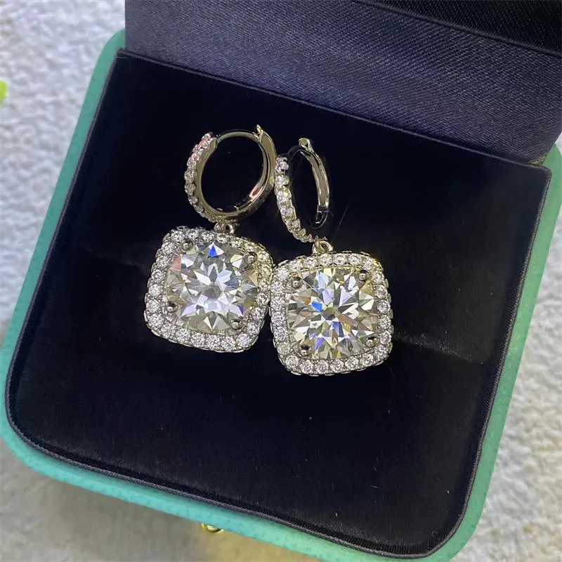 Valuable Diamond Drop Earrings: 925 Sterling Silver Promise Wedding ...