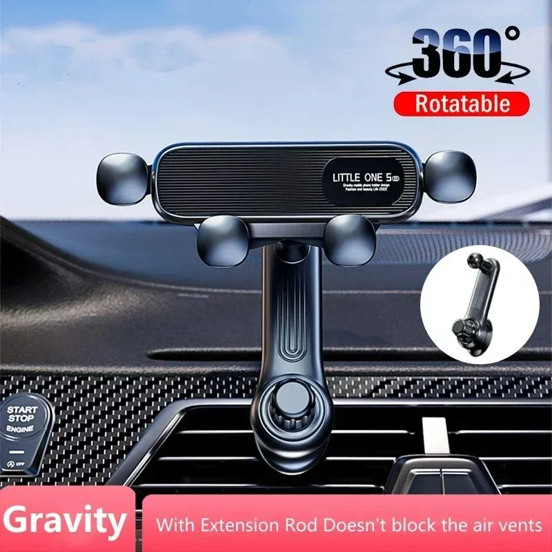 Nuovo supporto per auto con rotazione a 360°, supporto per presa d'aria, supporto per navigazione, supporto per telefono telescopico per 4,7-7_voghion.com