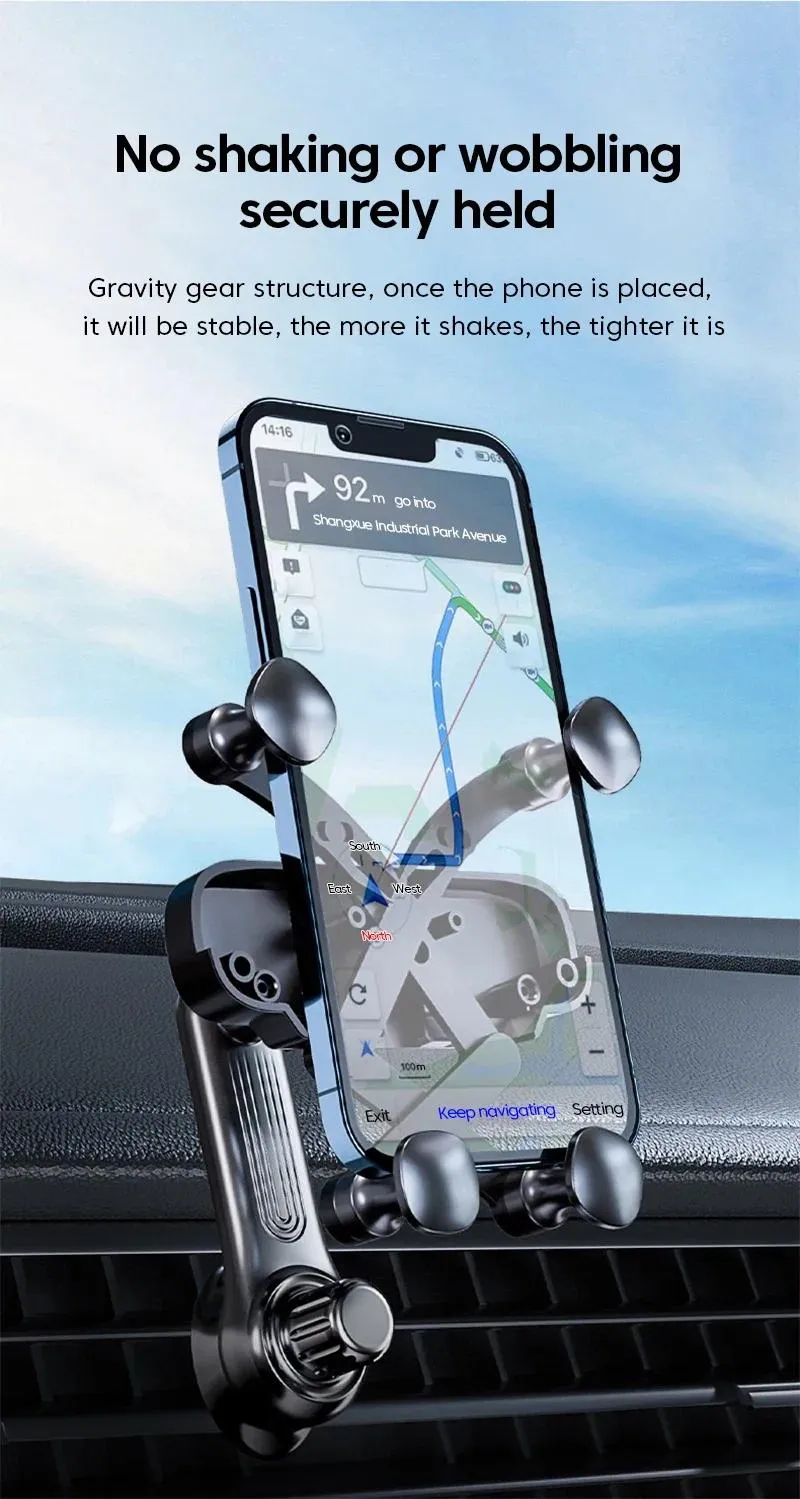 Nuovo supporto per auto con rotazione a 360°, supporto per presa d'aria, supporto per navigazione, supporto per telefono telescopico per 4,7-7_voghion.com