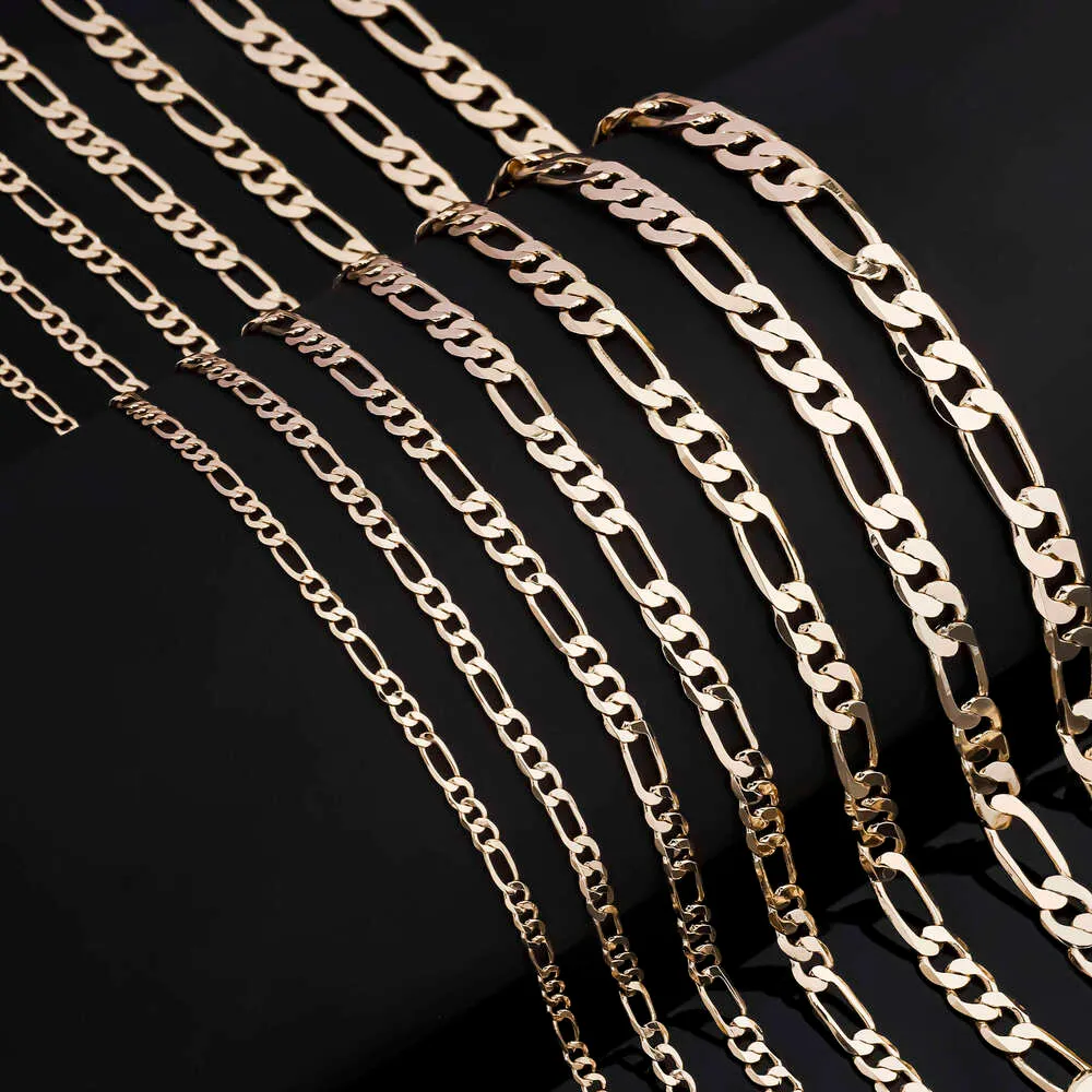 14k vergulde figaro ketting voor dames en heren sieraden_voghion.com