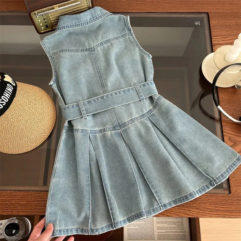 denim dress for teenage girl Teen Girl Double Hem Wash Denim Dress For Summer Denim Look