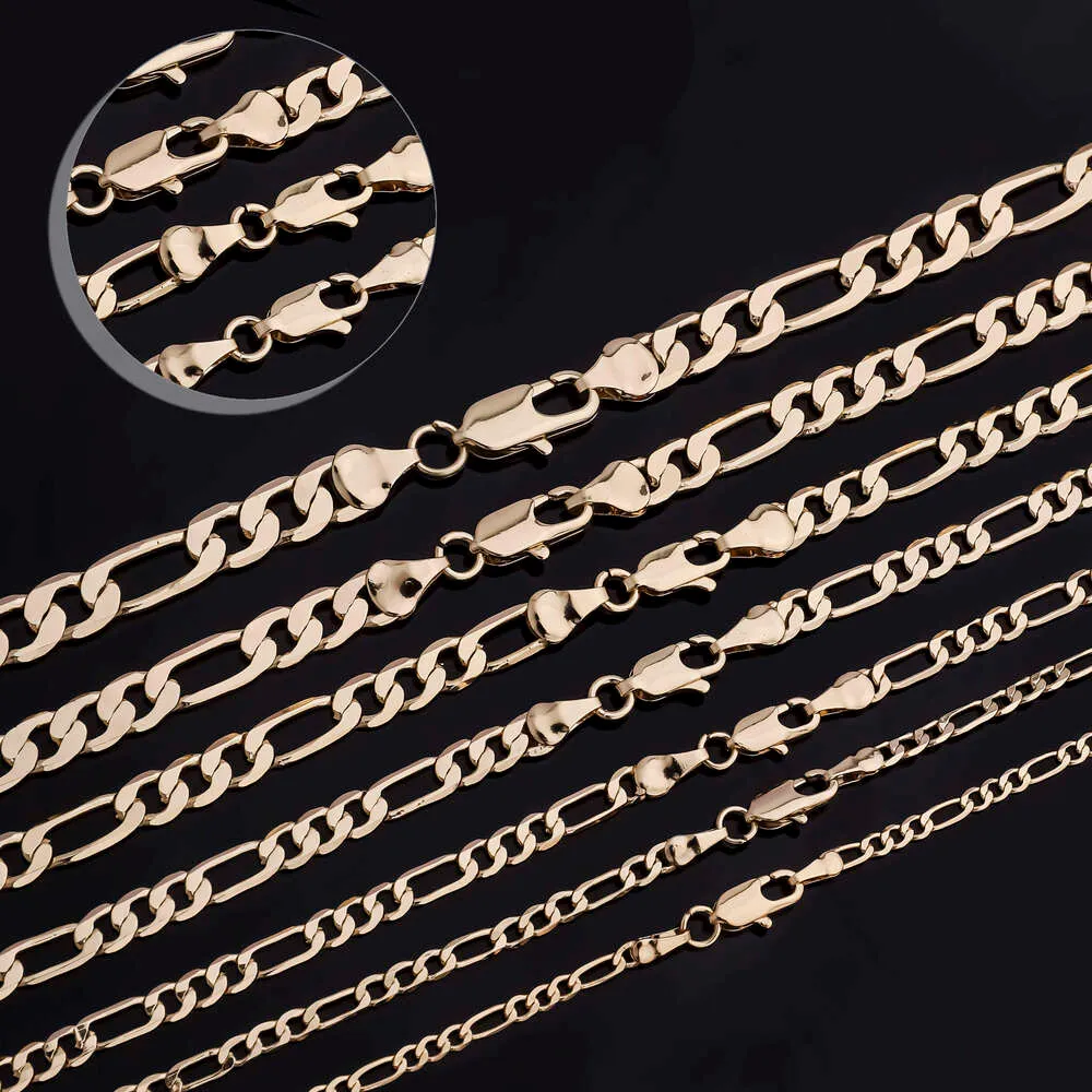14k vergulde figaro ketting voor dames en heren sieraden_voghion.com