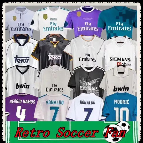 84 85 86 87 99 01 06 09 10 Real Madris Jerseys Football Shirt