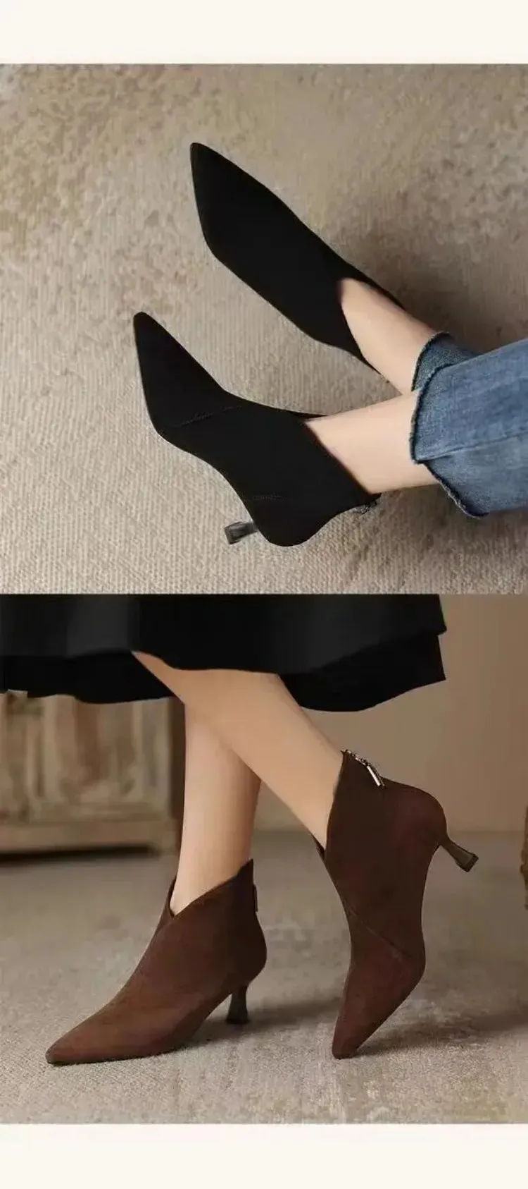 Stiletto pumps van suède voor dames elegante kantoorschoenen_voghion.com