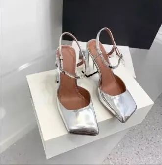 Women's Square Toe Rhinestone Block Heel Sandals With Buckle_voghion.com
