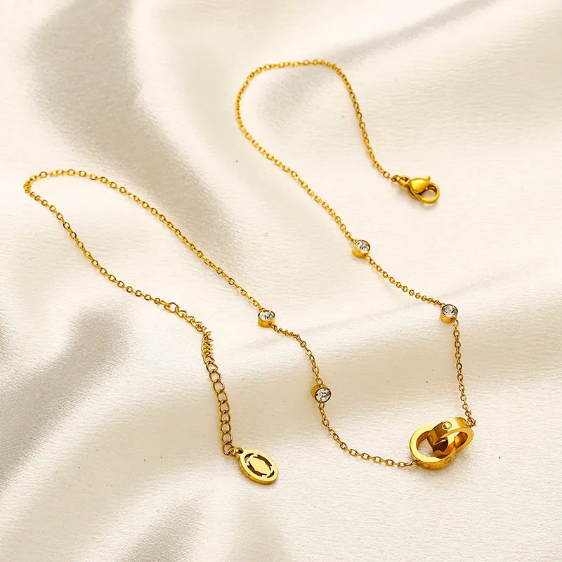 Gold Tone Inlay Crystal Necklace: Elegant Stainless Steel Chain Choker ...