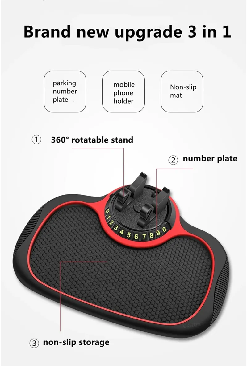 Supporto auto antiscivolo multifunzione, supporto per telefono cellulare antiscivolo, supporto per cruscotto auto in silicone_voghion.com