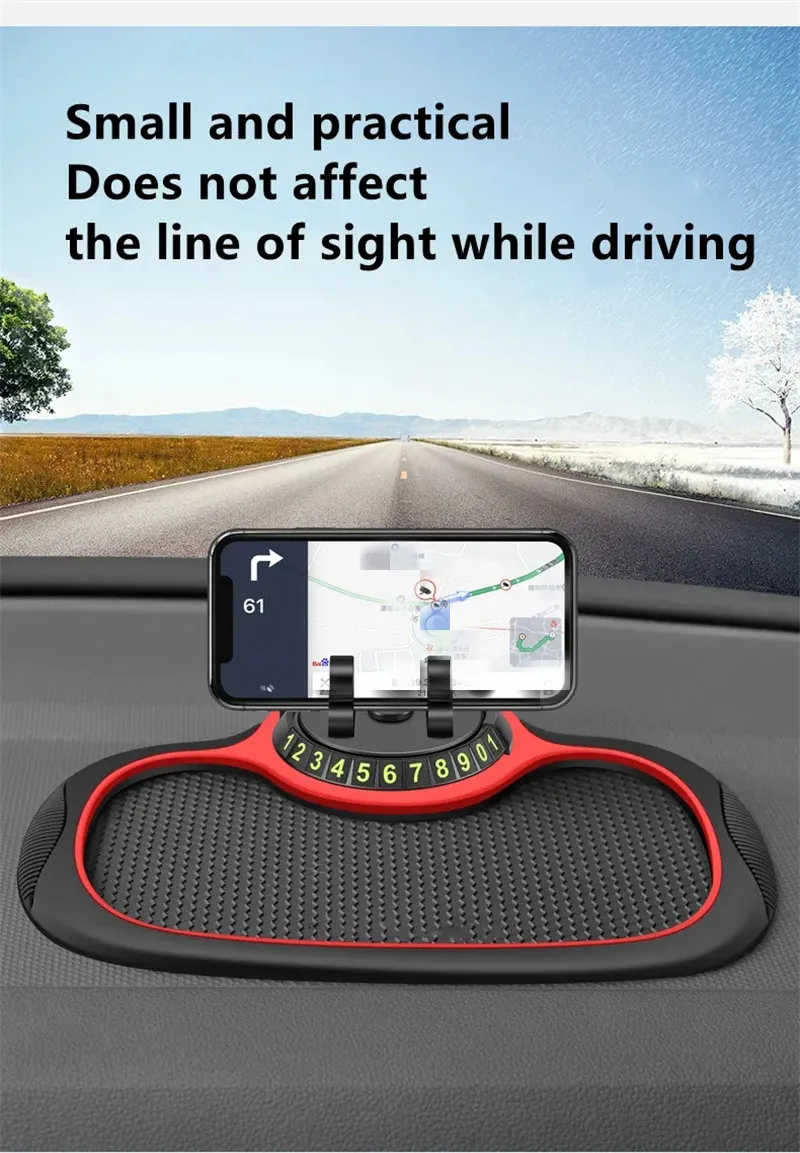 Supporto auto antiscivolo multifunzione, supporto per telefono cellulare antiscivolo, supporto per cruscotto auto in silicone_voghion.com