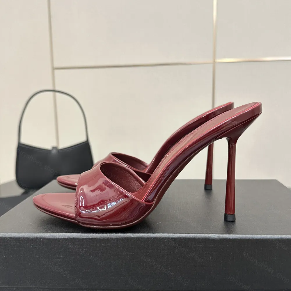 Mauve Patent Slide Heels