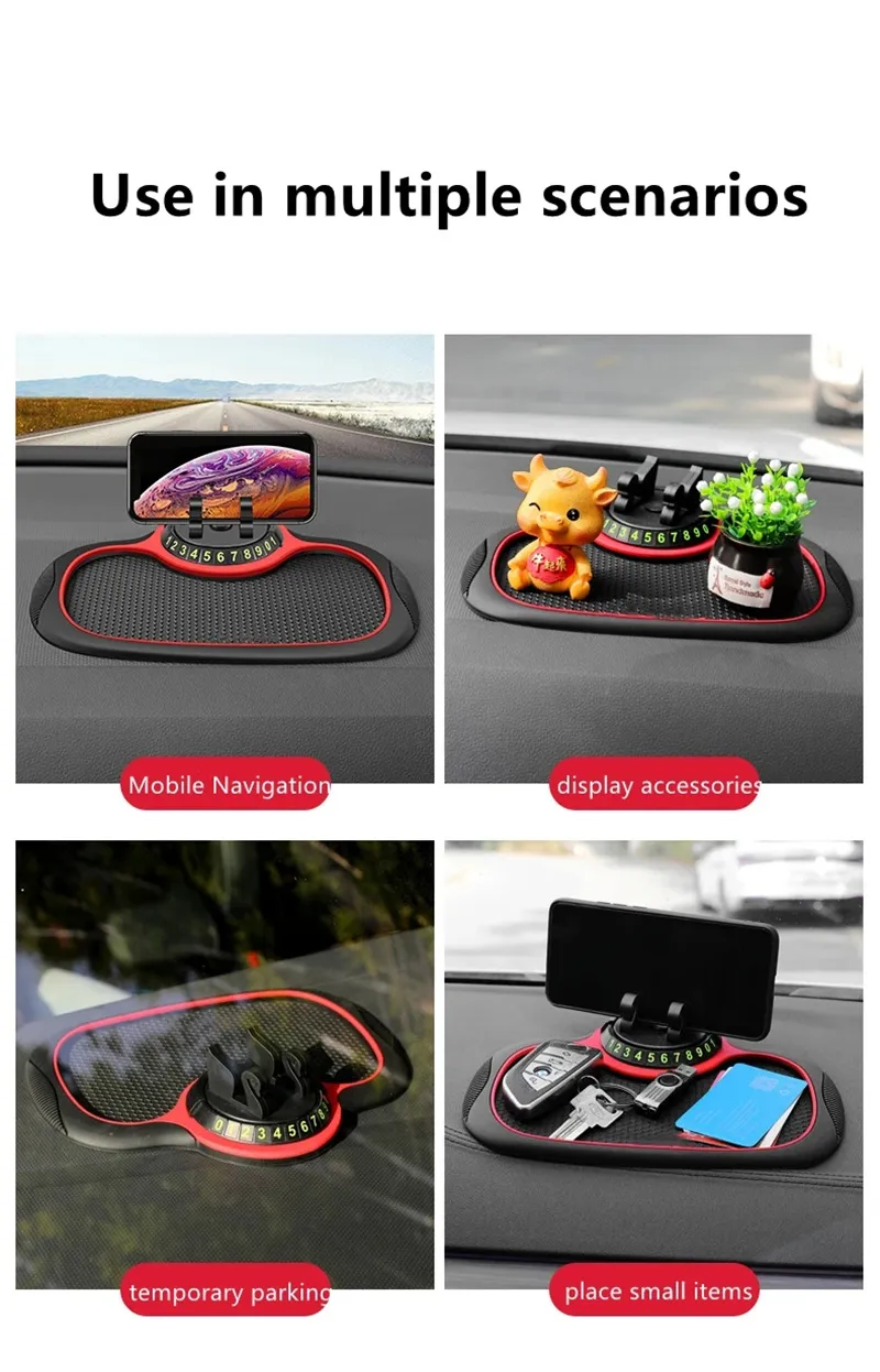 Supporto auto antiscivolo multifunzione, supporto per telefono cellulare antiscivolo, supporto per cruscotto auto in silicone_voghion.com