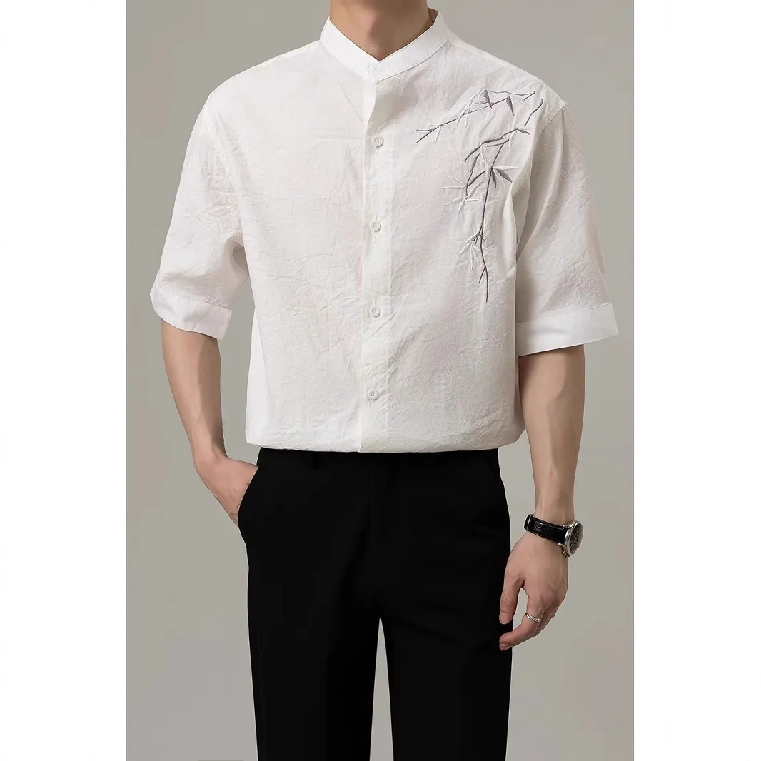 asian style dress shirts Amazon.com: Men Long Sleeve Shirts News Traditional Chinese Clothing for Embroidery Uniform s1 Beige XS : Clothing, Shoes & Jewelry