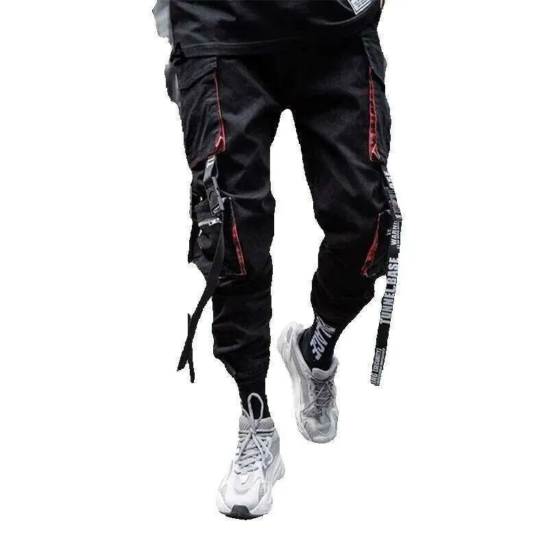 Black Hip Hop Cargo Streetwear Joggers Joggers Pantaloni Della