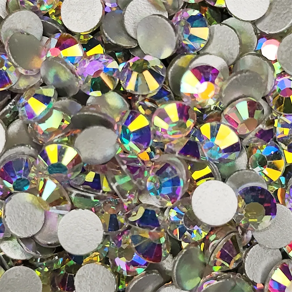 Strass Material Glitter Crystal Clear AB Glass Rhinestones Flatback Non Hot Fix Strass ...