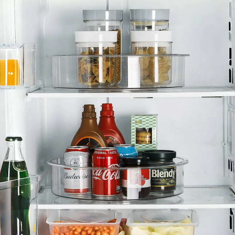 Lazy Susan Lot de 2 organiseurs antidérapants de 30,5 cm pour placard, organiseur de placard de cuisine, organisation et rangement de garde-manger