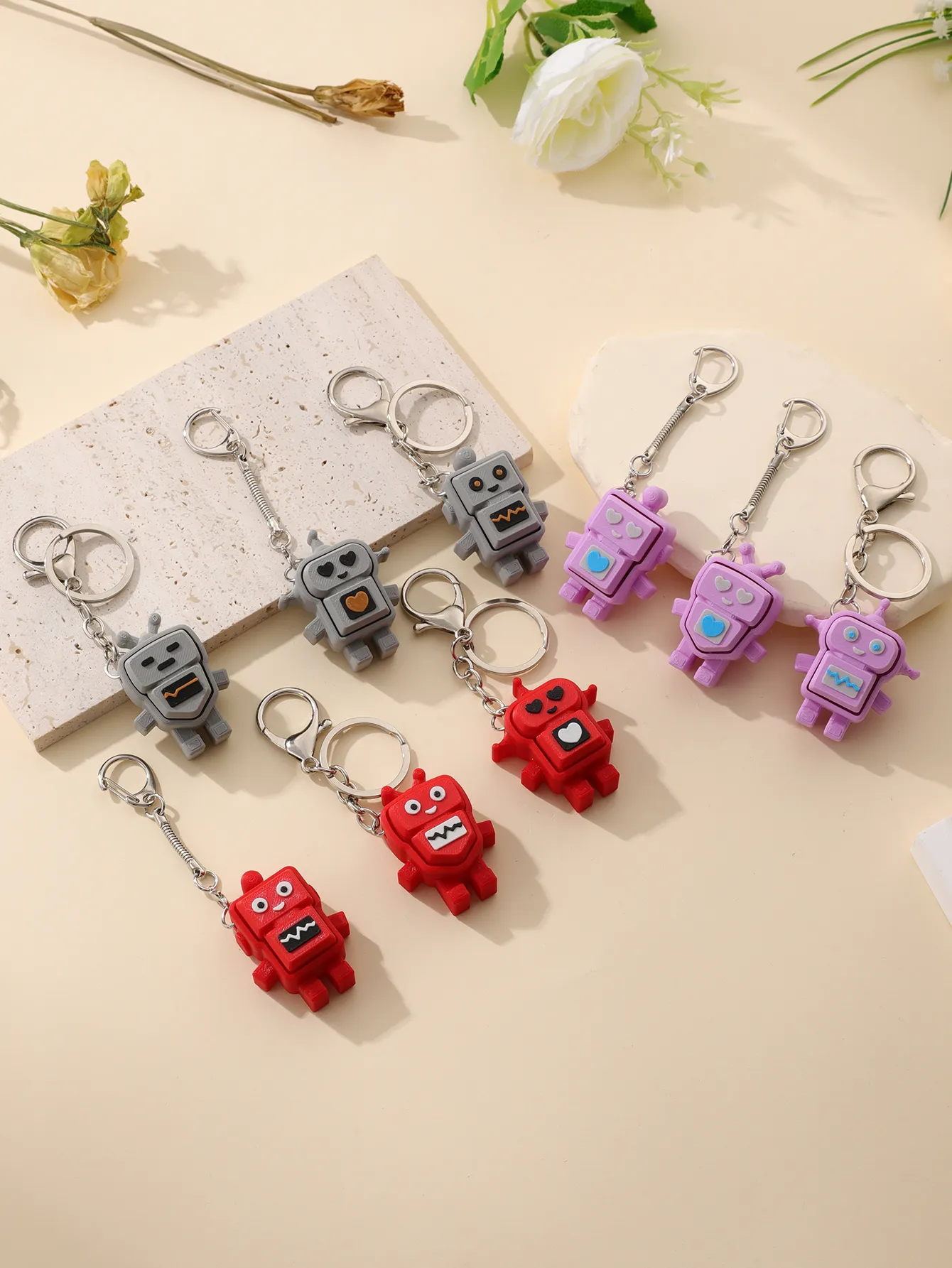 3D Printed Robot Keychain: Portable Stress Relief Toy... From ...