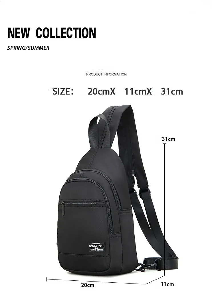 Casual Small Mens Backpack Lightweight Multi-function Chest Bag_voghion.com
