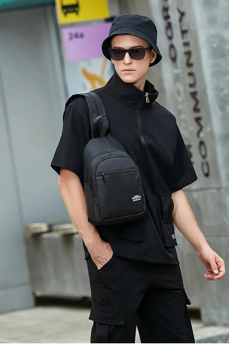 Casual Small Mens Backpack Lightweight Multi-function Chest Bag_voghion.com
