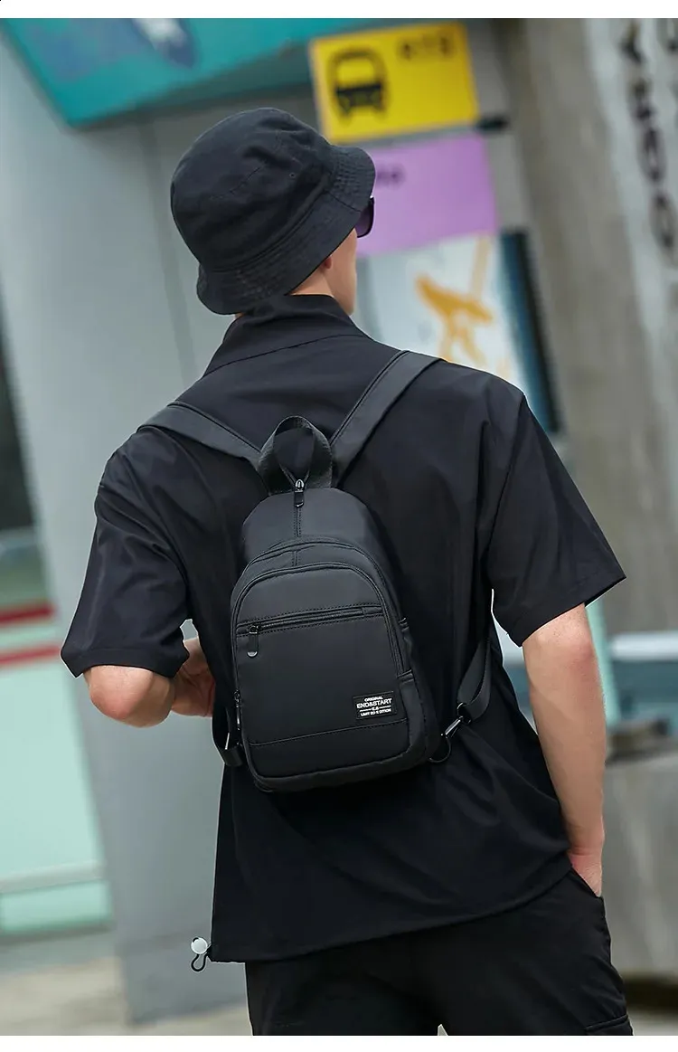 Casual Small Mens Backpack Lightweight Multi-function Chest Bag_voghion.com