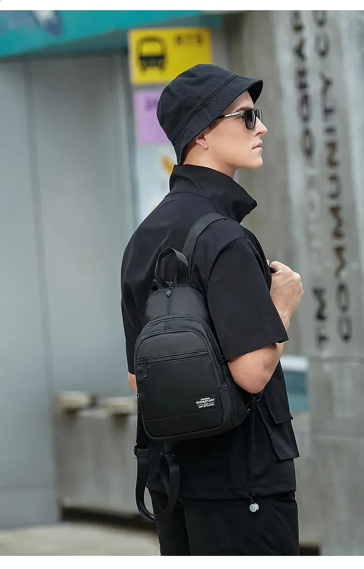 Casual Small Mens Backpack Lightweight Multi-function Chest Bag_voghion.com