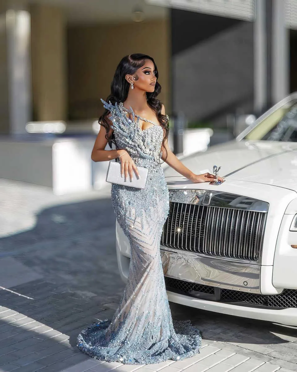 silver rhinestone birthday dress Ocstrade Handmade Off-shoulder Crystal Beaded Rhinestone Maxi Evening Dress