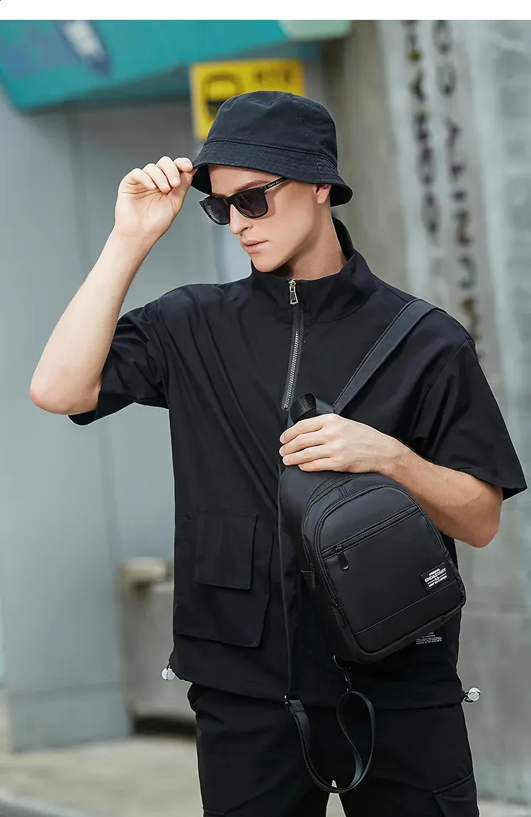 Casual Small Mens Backpack Lightweight Multi-function Chest Bag_voghion.com