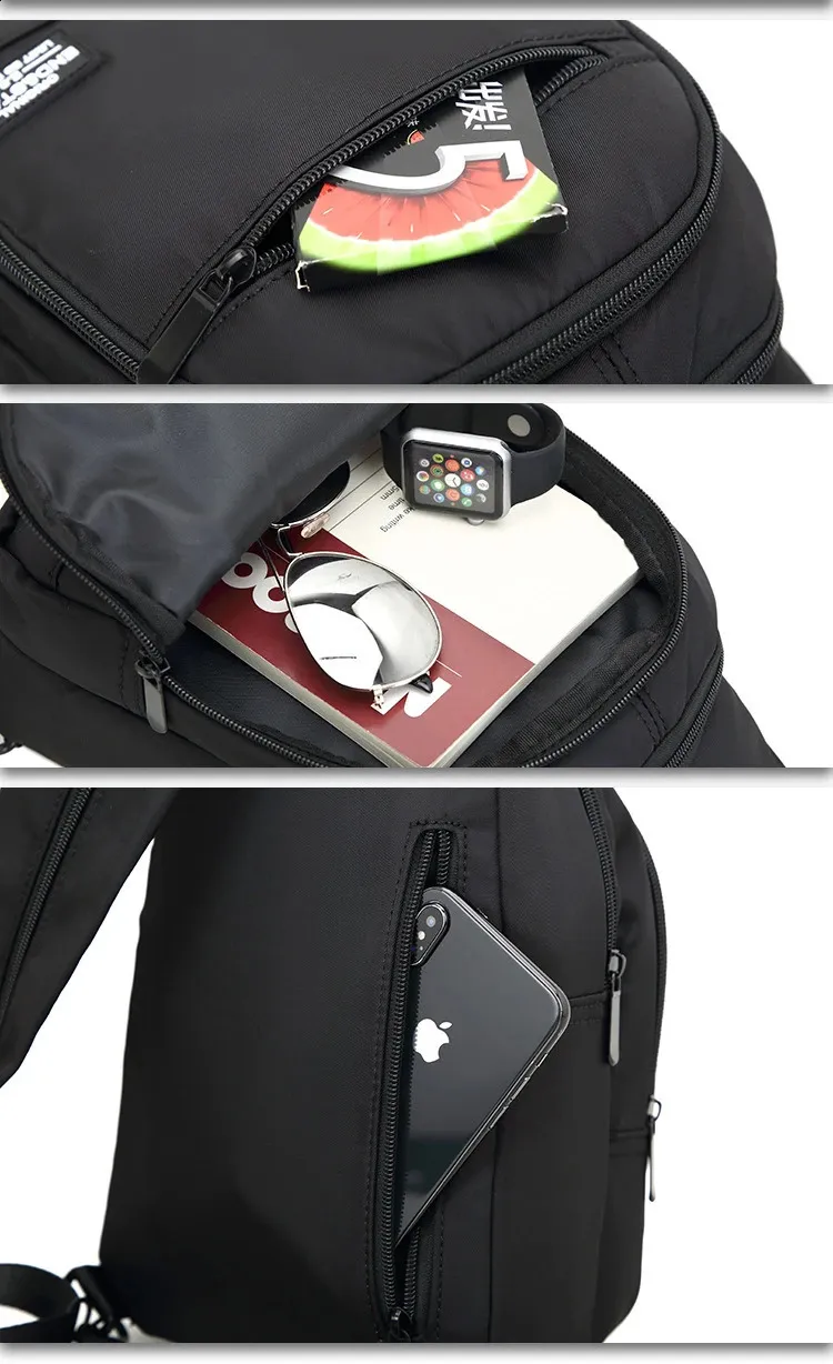 Casual Small Mens Backpack Lightweight Multi-function Chest Bag_voghion.com