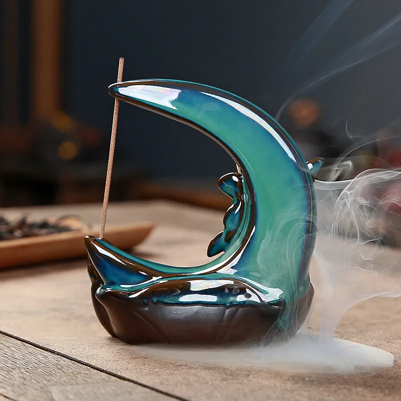 Blue Reflow Incense Burner Ceramic Backflow Incense From
