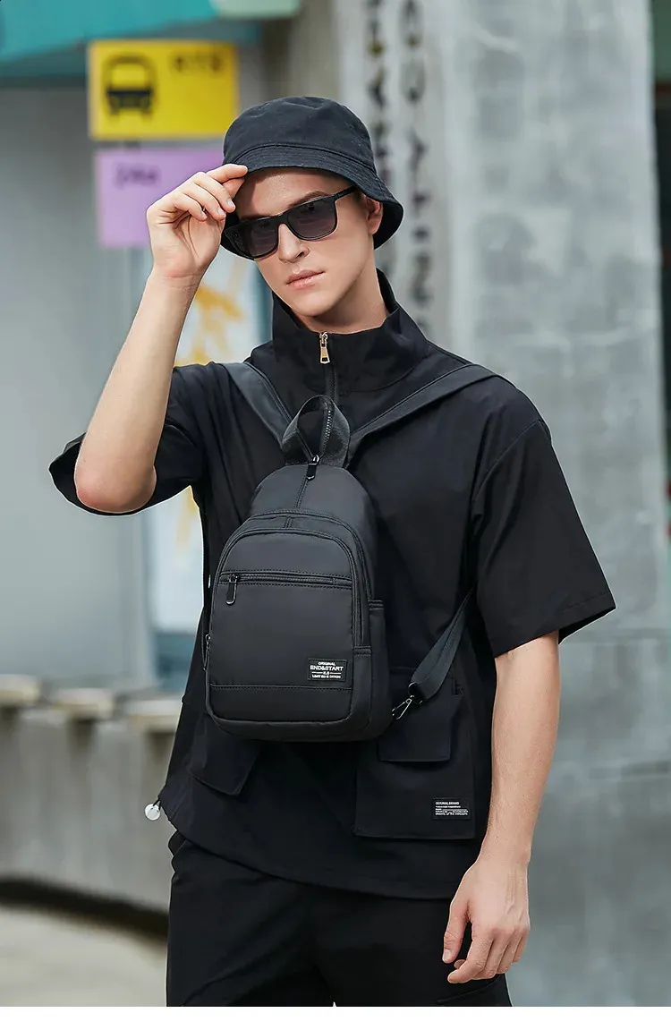 Casual Small Mens Backpack Lightweight Multi-function Chest Bag_voghion.com