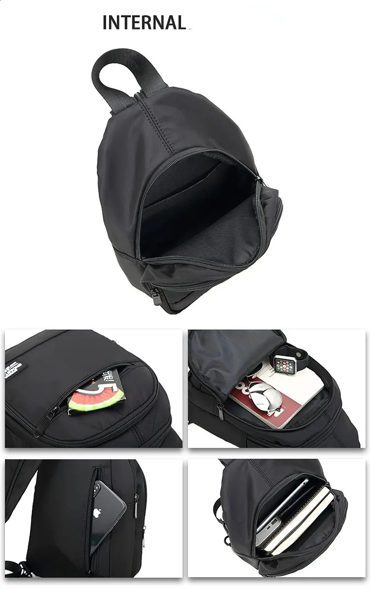 Casual Small Mens Backpack Lightweight Multi-function Chest Bag_voghion.com