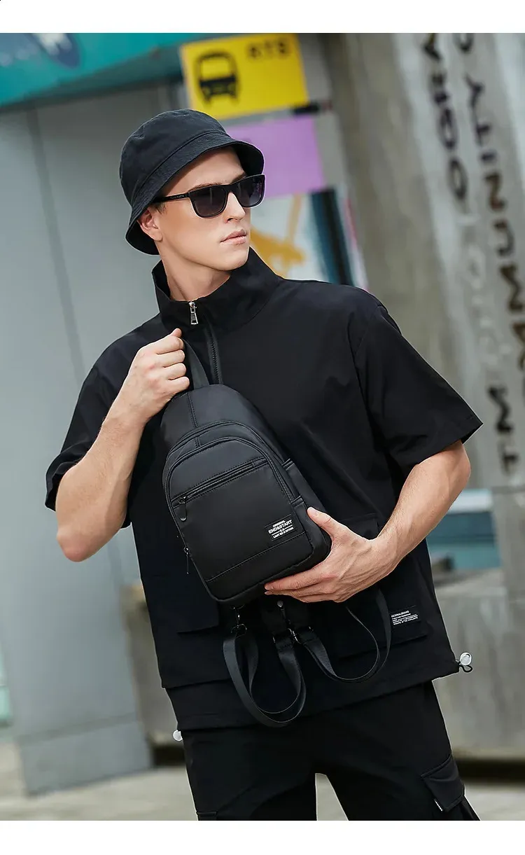 Casual Small Mens Backpack Lightweight Multi-function Chest Bag_voghion.com