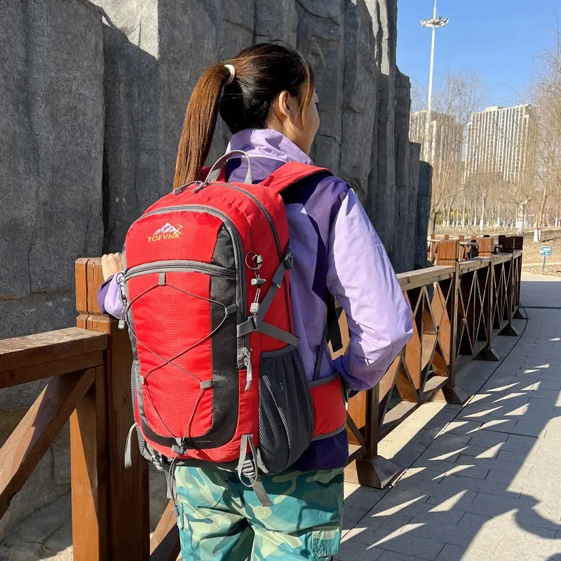 Outdoor Travel Backpack For Men Large Capacity Nylon Waterproof Camping Knapsack With Waist Protection Teen Hiking Male_voghion.com
