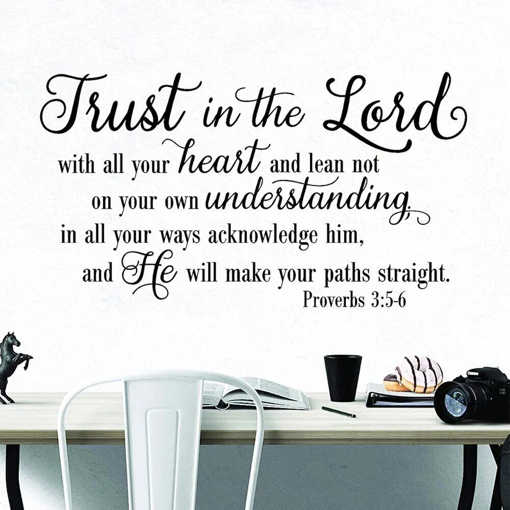 Proverbs 3:5 6 Wall Decals Vinyl Bible Verse Stickers For Room Decor Trust  In The Lord Quotes Christian Religion Mural Jesus Hope Word DW13022 From  Dh911256299, $16.36 | DHgate.Com, image size:1000x1000