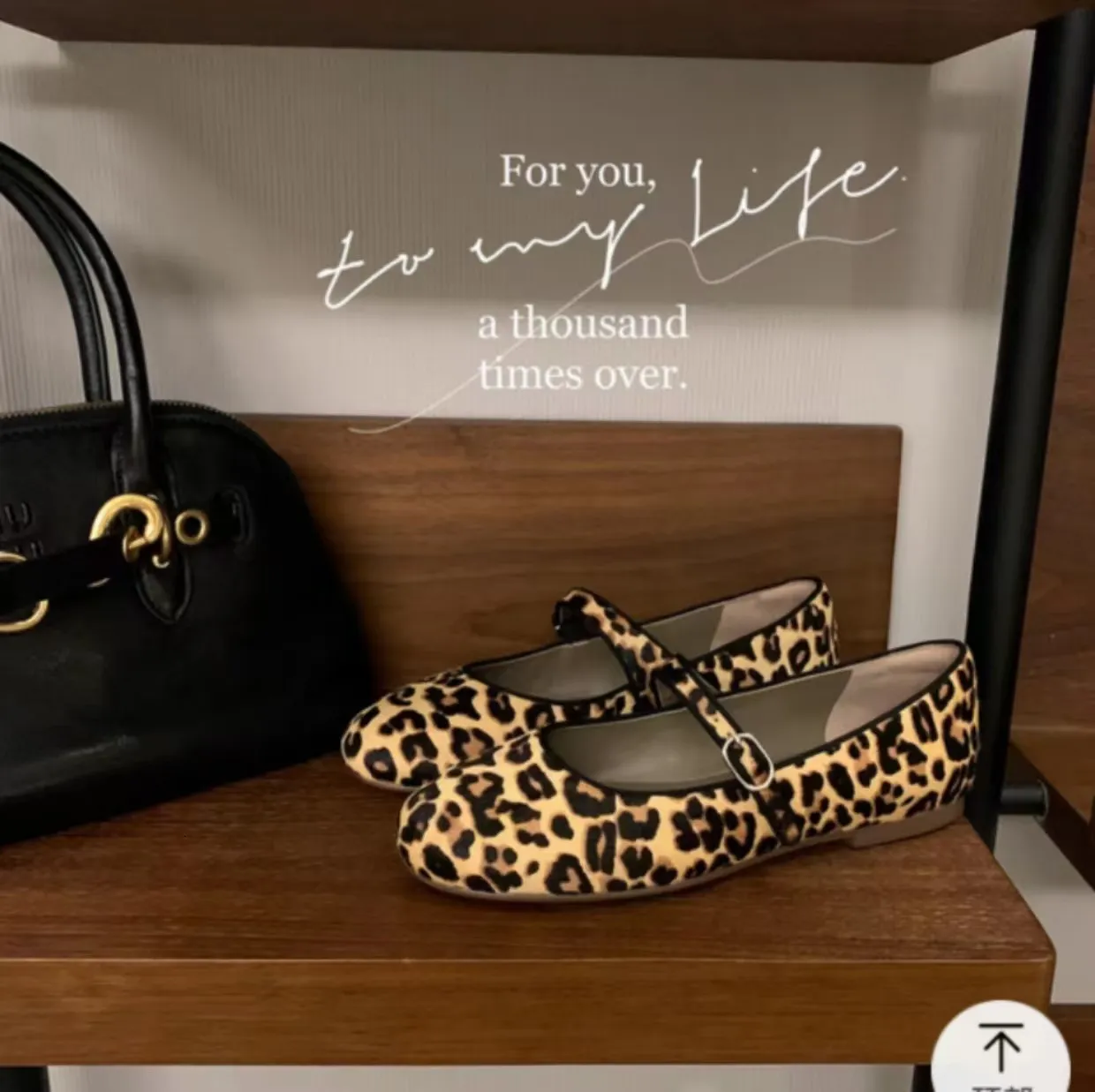 Cowhide Version ~ Leopard Print One-Strap Flat Mary Jane Women, Grandma Shoes, Ballet Shoes For Women Ddmysaturn_voghion.com